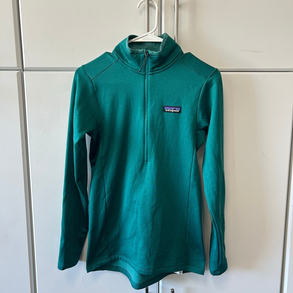Patagonia Better Sweater 1/4 Zip Pullover Teal Green Fleece Jacket Womens XS